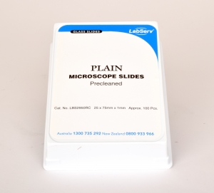 Microscope slide plain 75x25mm 100pk